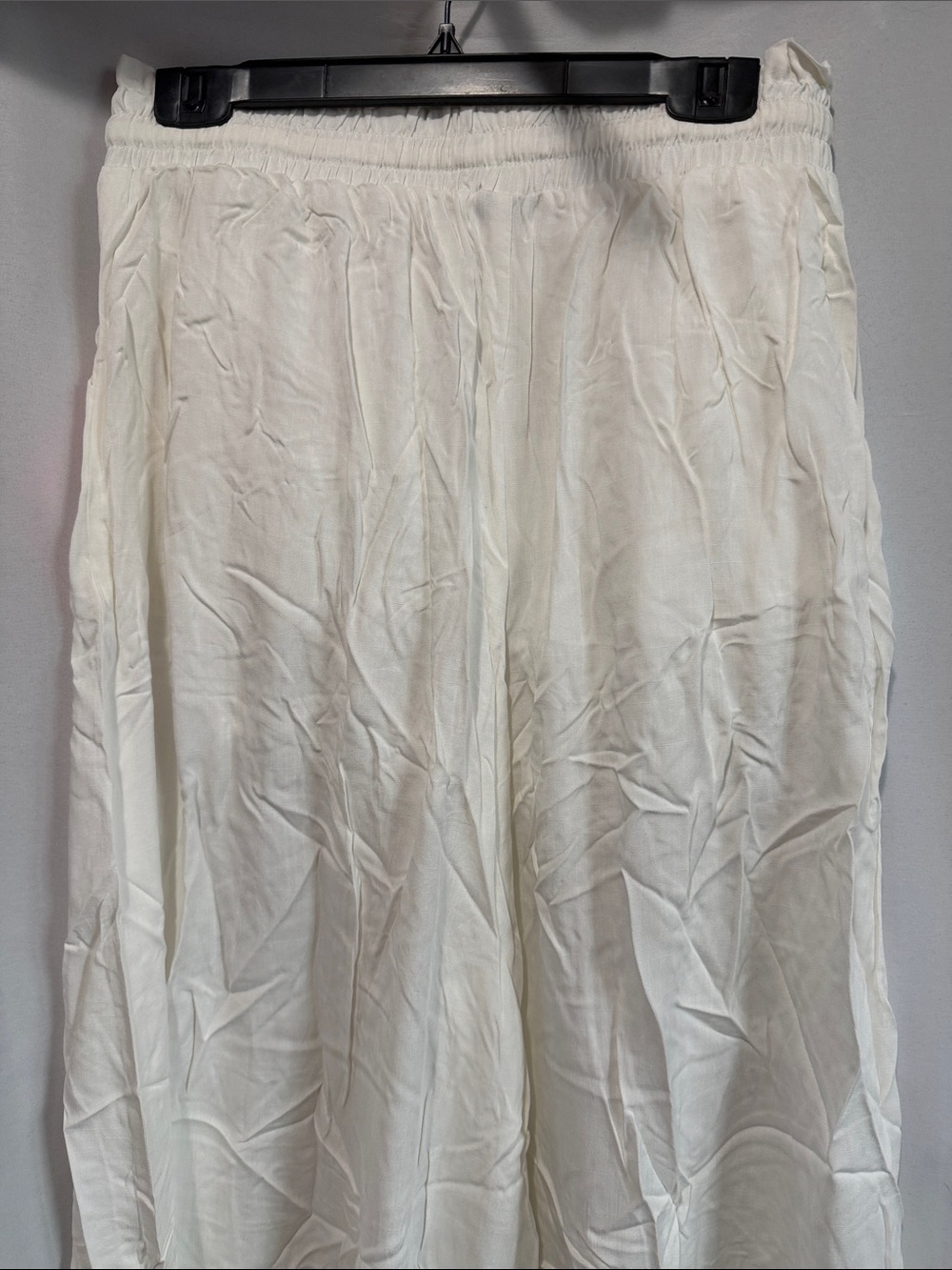 Women's White Wide-Leg Drawstring Pants - Picture 6 of 9